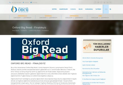 
                            13. Oxford Big Read - Finaldeyiz - Derya Öncü Koleji
