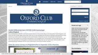 
                            2. Oxford Club: Startseite