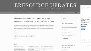 
                            7. Oxford English Dictionary (OED) Online – Shibboleth authentication ...