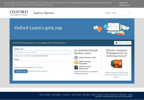 
                            8. Oxford Learn'e giriş yap | Oxford Learn