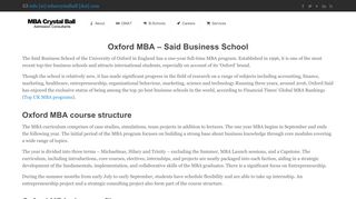 
                            7. Oxford Said MBA | Deadlines, Fees, Essays - MBA Crystal Ball