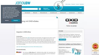 
                            9. OXID eSales | Einbindung | AGB Hosting-Service | Internetshop