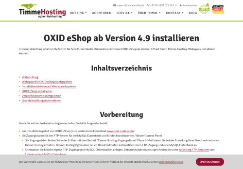 
                            12. OXID eShop ab Version 4.9 installieren | Timme Hosting