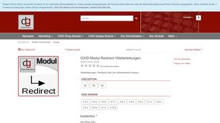 
                            8. OXID Modul Redirect /Weiterleitungen | Google Anbindungen ...