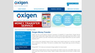 
                            2. Oxigen Money Transfer Service thru Retail Networks across India