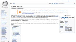 
                            12. Oxigen Services - Wikipedia
