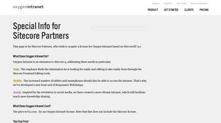 
                            10. Oxygen Intranet Portal - Information for Sitecore Partners