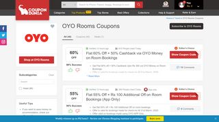 
                            1. OYO Rooms Coupons, Offers: FLAT 50% OFF on Hotel Bookings