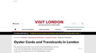 
                            4. Oyster Cards und Travelcards in London - visitlondon.com