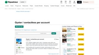 
                            10. Oyster / contactless per account - London Forum - TripAdvisor