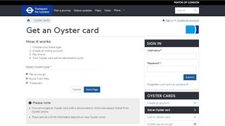 
                            13. Oyster online - Transport for London - Get an Oyster card - TfL