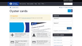 
                            2. Oyster online - Transport for London - Oyster cards