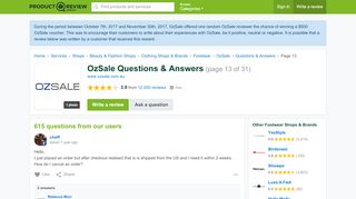 
                            8. OzSale Questions (page 13) - ProductReview.com.au