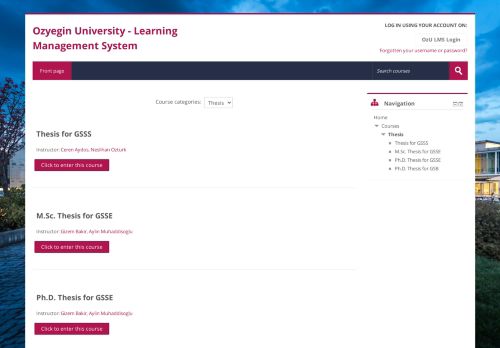 
                            4. OzU LMS: Thesis - Ozyegin University - Learning Management System