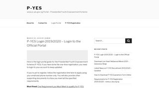 
                            9. P-YES Login 2019/2020 - Login to the Official Portal - P-YES