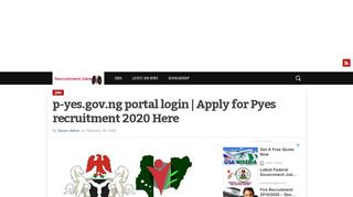 
                            7. p-yes.gov.ng portal login - Start 2019 Pyes recruitment Here Now