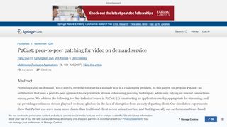 
                            8. P2Cast: peer-to-peer patching for video on demand service ...