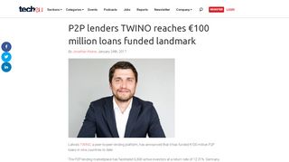 
                            11. P2P lenders TWINO reaches €100 million loans funded landmark