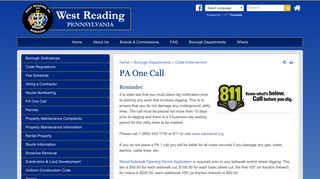 
                            7. PA One Call | West Reading PA
