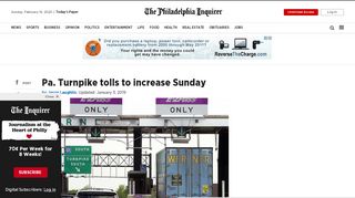 
                            13. Pa. Turnpike tolls to increase Sunday - Philly.com