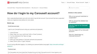 
                            8. Paano mag-login sa Carousell account ko? – Carousell