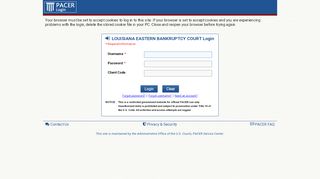 
                            7. PACER Login - Bankruptcy Court for the Eastern District of Louisiana