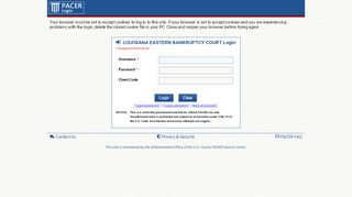 
                            11. PACER Login - Bankruptcy Court for the Eastern District of Louisiana