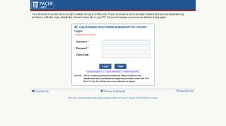 
                            6. PACER Login - California Southern Bankruptcy Court - ECF
