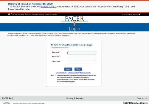 
                            13. PACER Login - SDNY CM/ECF NextGen Version 1.2-US District Court