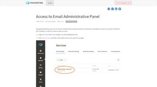 
                            5. PacHosting - Access to Email Administrative Panel
