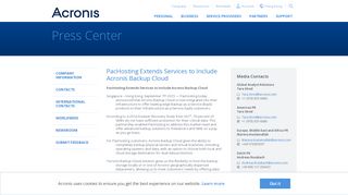 
                            11. PacHosting Extends Services to Include Acronis Backup Cloud
