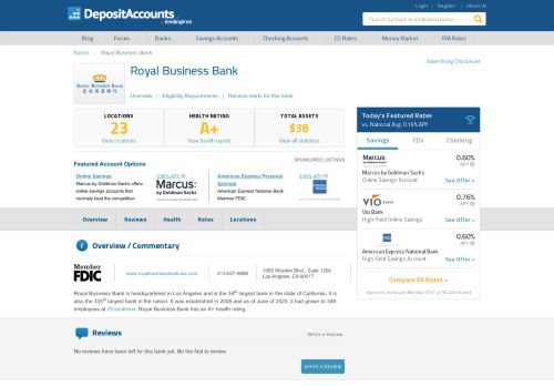 
                            8. Pacific Global Bank Reviews and Rates - Illinois - Deposit Accounts