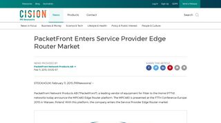 
                            11. PacketFront Enters Service Provider Edge Router Market