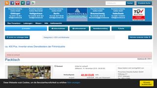 
                            8. Packtisch | Proventura Online-Auktion