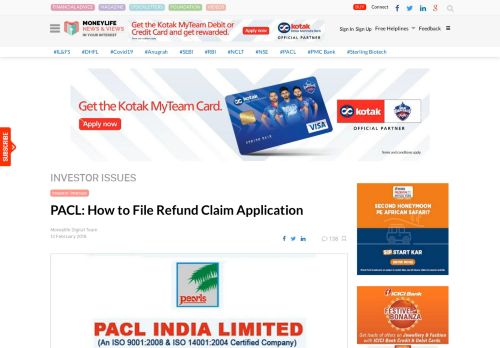 
                            12. PACL: How to File Refund Claim Application - Moneylife