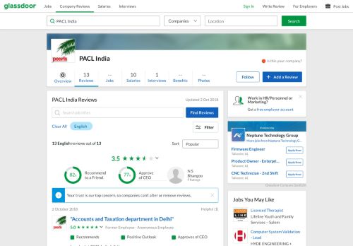 
                            9. PACL India Reviews | Glassdoor.co.in