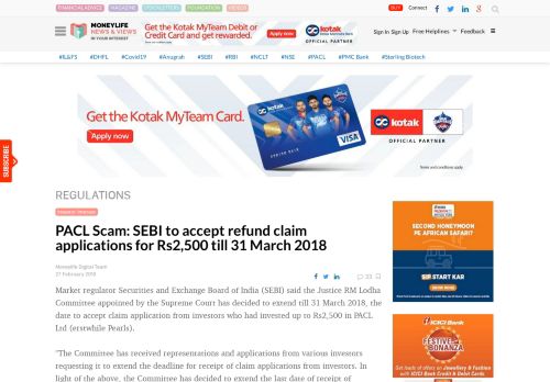 
                            1. PACL Scam: SEBI to accept refund claim applications for Rs2,500 till ...
