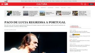
                            12. PACO DE LUCIA REGRESSA A PORTUGAL - Cultura - Correio da ...