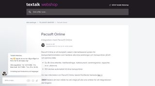 
                            4. Pacsoft Online | Textalk Webshop Help Center