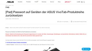 
                            12. [Pad] Passwort auf Geräten der ASUS VivoTab-Produktreihe ...