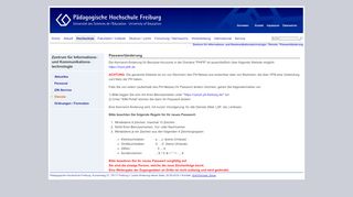 
                            9. Pädagogische Hochschule Freiburg: ZIK: Passwortänderung