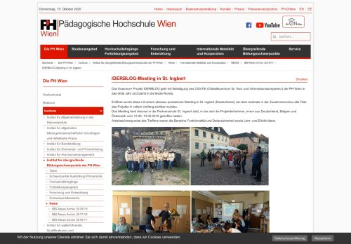 
                            9. Pädagogische Hochschule Wien - IDERBLOG-Meeting in St. Ingbert