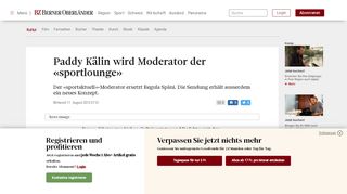 
                            6. Paddy Kälin wird Moderator der «sportlounge» - News Kultur ...