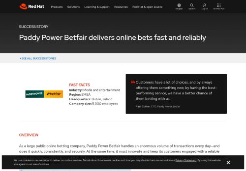 
                            9. Paddy Power Betfair delivers online bets fast and reliably - Red Hat