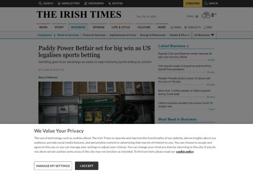 
                            13. Paddy Power Betfair set for big win as US legalises sports betting
