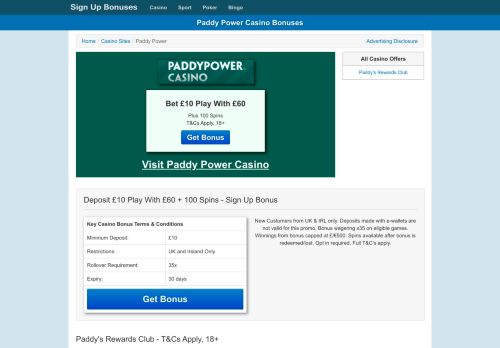
                            8. Paddy Power Casino Bonuses & New Customer Offers February 2019