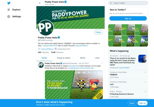 
                            12. Paddy Power Italia (@PaddyPowerItaly) | Twitter