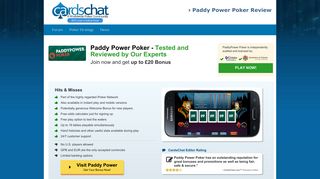 
                            6. Paddy Power Poker Review 2019 - With a Top £20 Bonus! - CardsChat