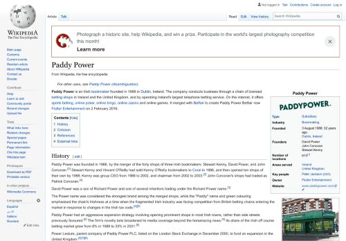 
                            12. Paddy Power - Wikipedia