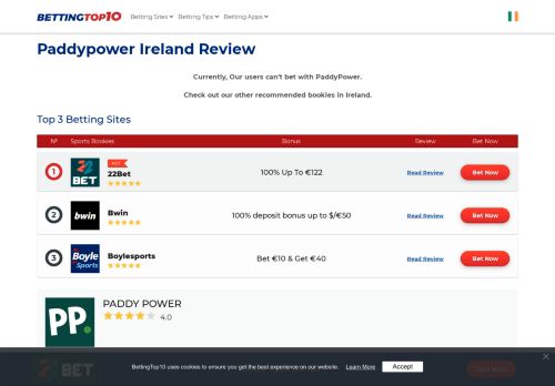
                            13. PaddyPower Ireland Sportsbook Review 2019 - €20 RISK FREE